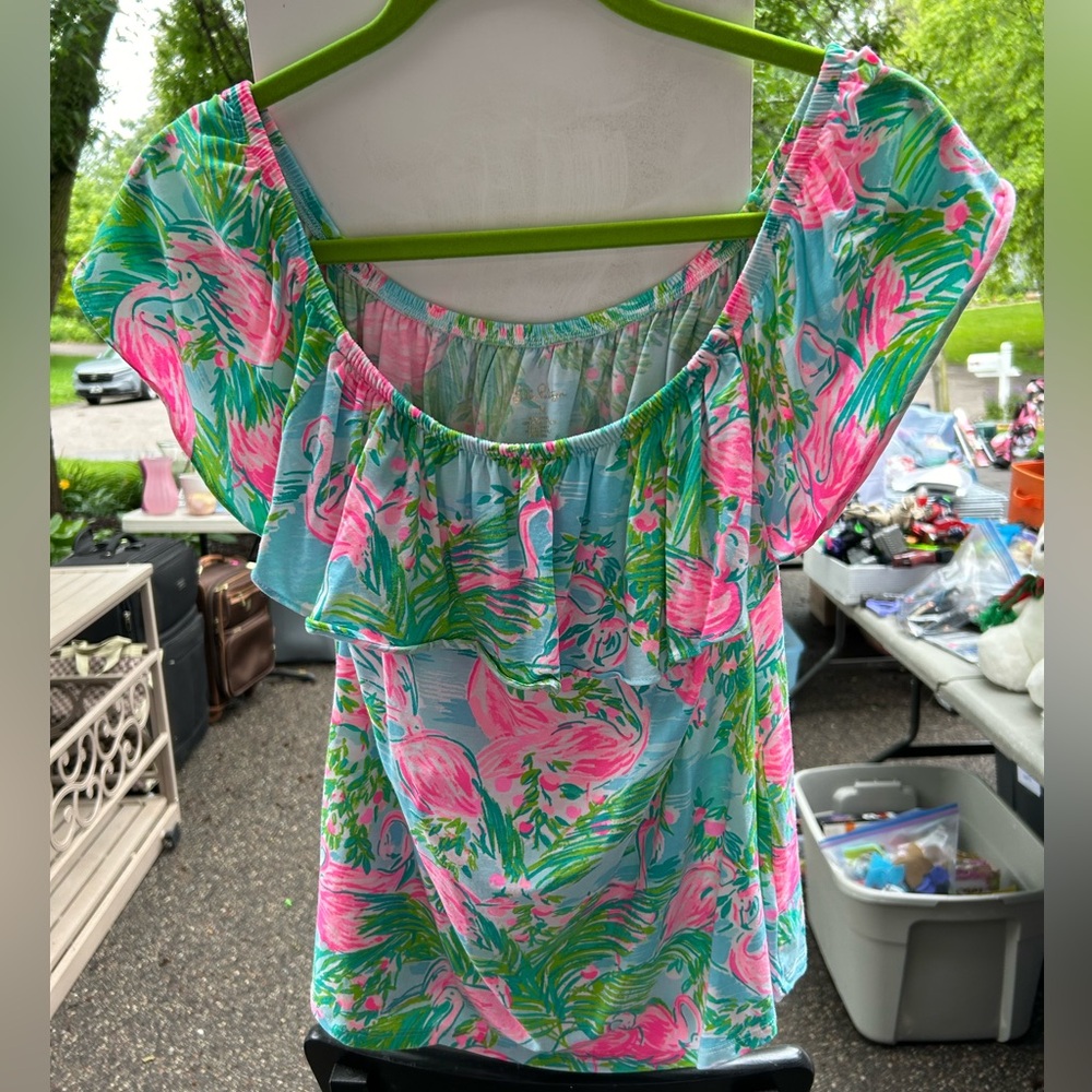 Lilly Pulitzer off the shoulder top, Sz M